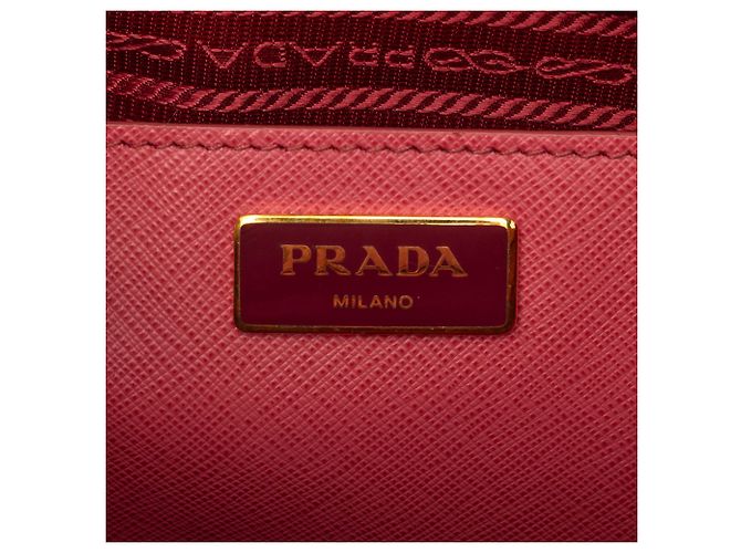 Borsa Prada Medium Saffiano Lux Galleria Double Zip rosa - vista 5