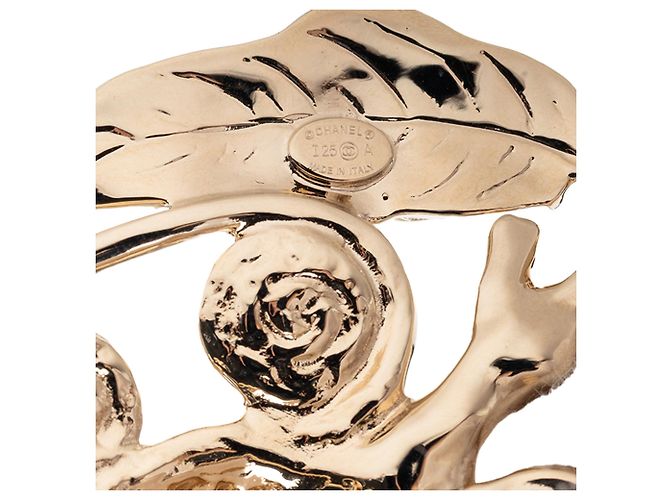 Spilla a perno Chanel Gold Plated CC Strass e Gripoix Fruit in Oro D'oro - vista 3