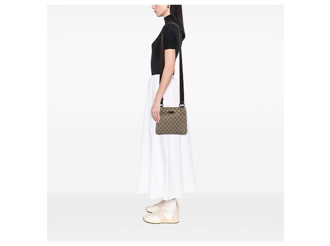 Borsa a tracolla Gucci GG Supreme beige - vista 6