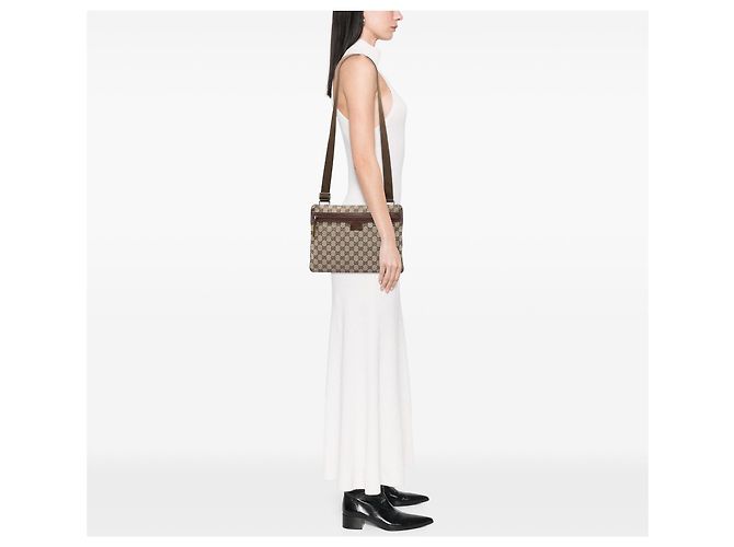 Borsa a tracolla Gucci GG Canvas beige - vista 5