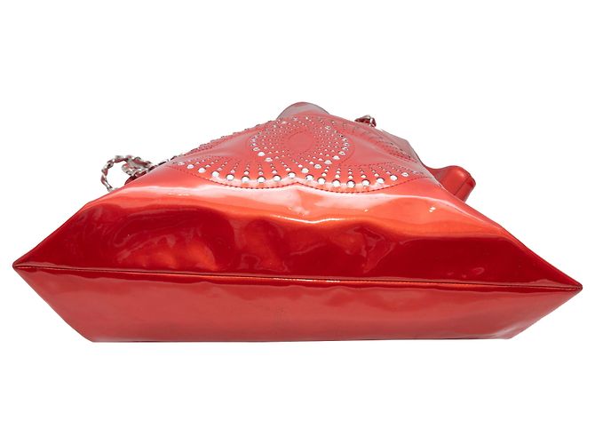 Borsa Tote Bon Bon in vernice rosso Chanel - vista 4