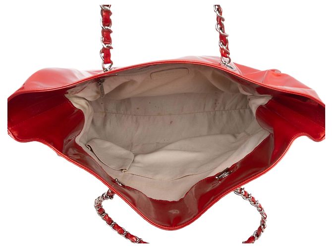 Borsa Tote Bon Bon in vernice rosso Chanel - vista 5