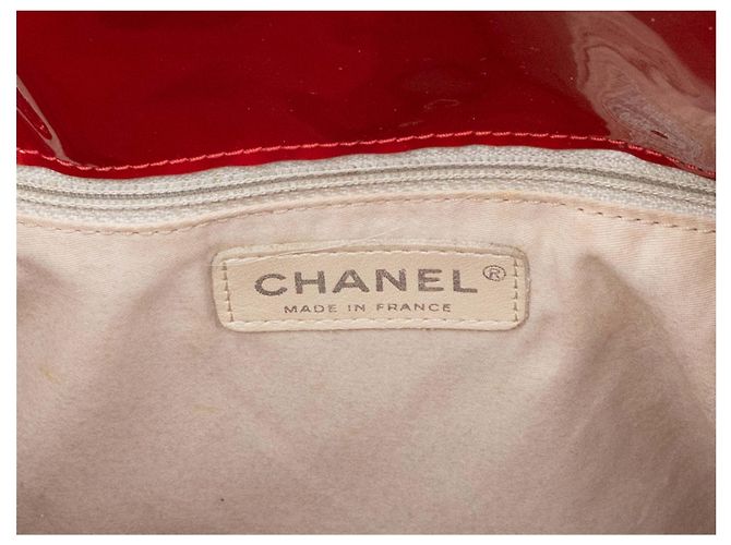 Borsa Tote Bon Bon in vernice rosso Chanel - vista 6