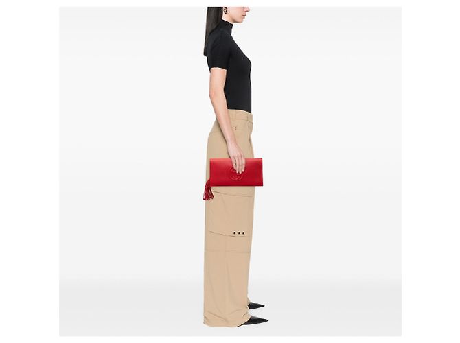 Clutch Soho Disco in pelle rossa Gucci Rosso - vista 7