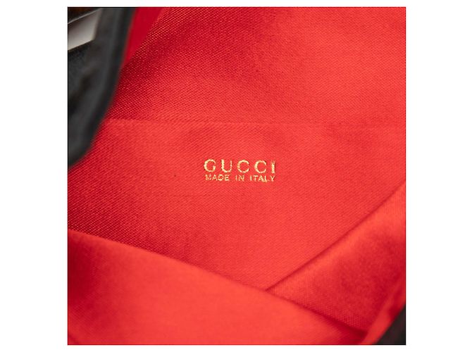 Bamboo Borsa satchel in raso nero con bambù Gucci - vista 5