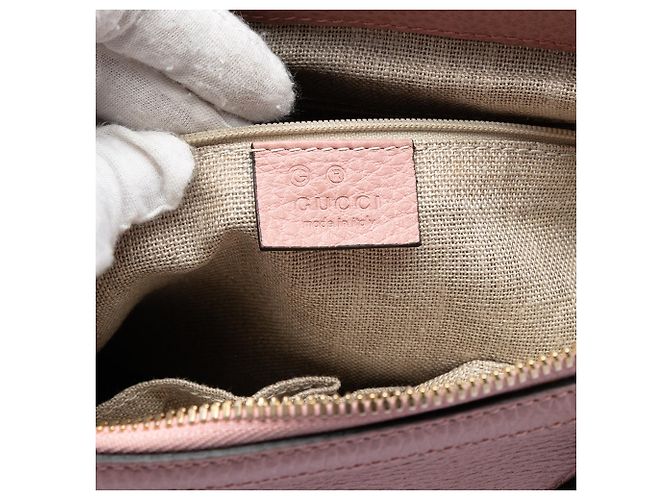 Borsa Gucci Dollar in pelle di vitello rosa con charm GG - vista 5