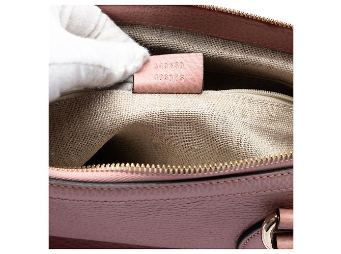 Borsa Gucci Dollar in pelle di vitello rosa con charm GG - vista 6