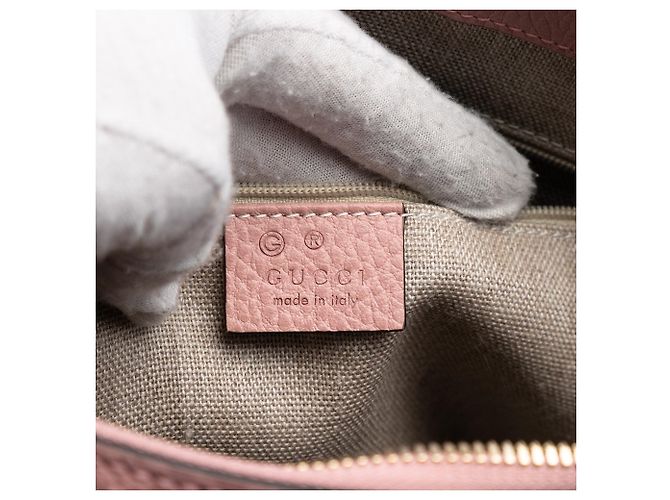 Borsa Gucci Dollar in pelle di vitello rosa con charm GG - vista 5