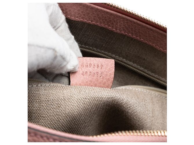 Borsa Gucci Dollar in pelle di vitello rosa con charm GG - vista 6
