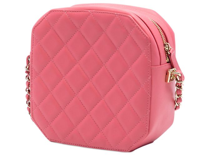 Camera Case de câmera Chanel CC em couro de vitelo rosa com alça transversal - vista 2