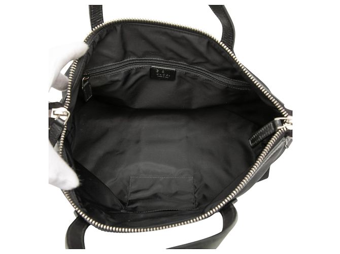 Borsa a tracolla Gucci Canvas Techno Web nera Nero - vista 4