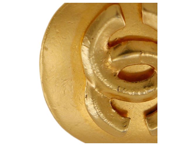 Orecchini a cerchio Chanel CC placcati oro D'oro - vista 4