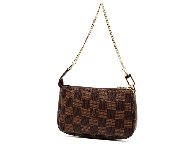 Borsa a mano Mini Pochette Accessoires Louis Vuitton Damier Ebene marrone - vista 2