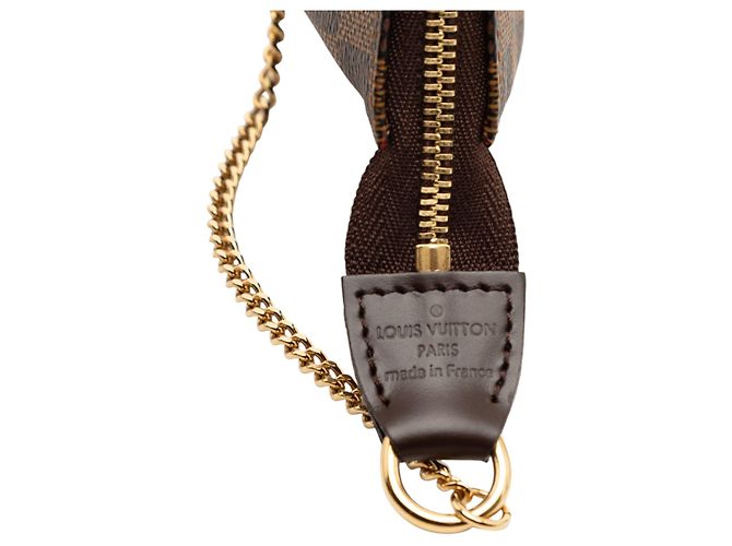 Borsa a mano Mini Pochette Accessoires Louis Vuitton Damier Ebene marrone - vista 5