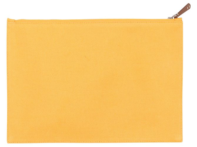 Clutch in tela con zip arancione Loro Piana - vista 2