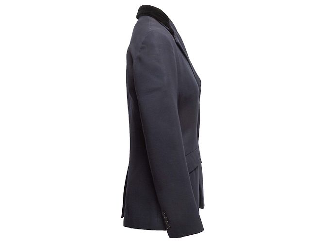 Schwarzer Ralph Lauren Blazer aus Wolle und Samt Größe US S - Ansicht 3