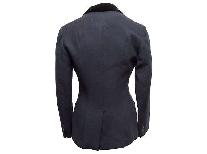 Schwarzer Ralph Lauren Blazer aus Wolle und Samt Größe US S - Ansicht 4