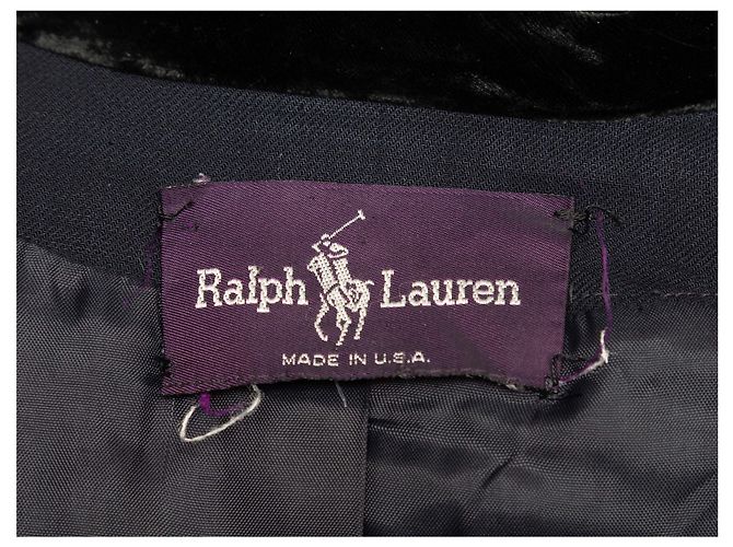Schwarzer Ralph Lauren Blazer aus Wolle und Samt Größe US S - Ansicht 5