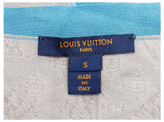 Beiger Louis Vuitton Cardigan aus Seidenmischung mit Logo Größe US S - Ansicht 5