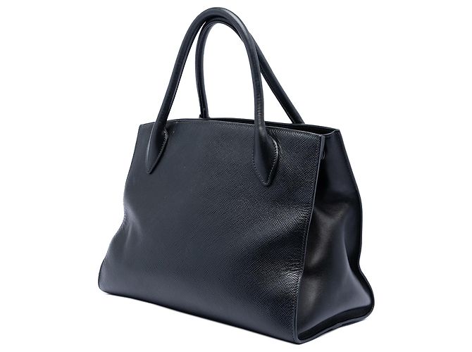 Borsa satchel monochrome in pelle Saffiano nera Prada Nero - vista 2
