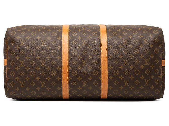 Borsa da viaggio marrone Louis Vuitton Monogram Keepall Bandouliere 60 - vista 3