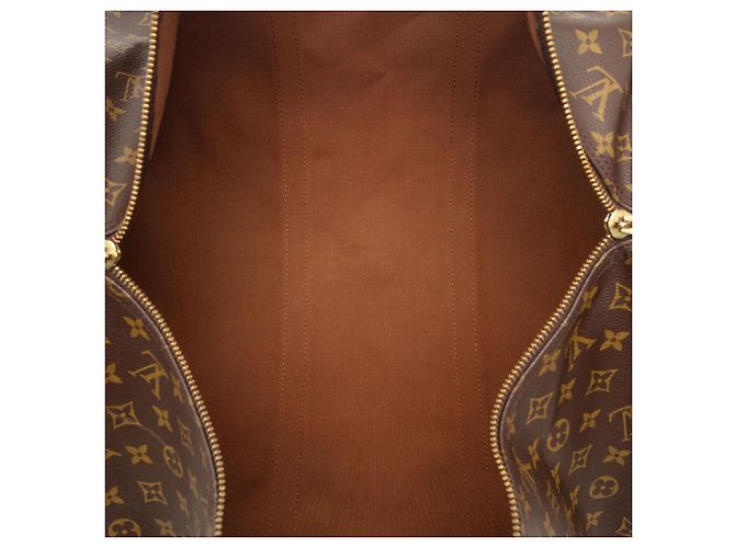 Borsa da viaggio marrone Louis Vuitton Monogram Keepall Bandouliere 60 - vista 4