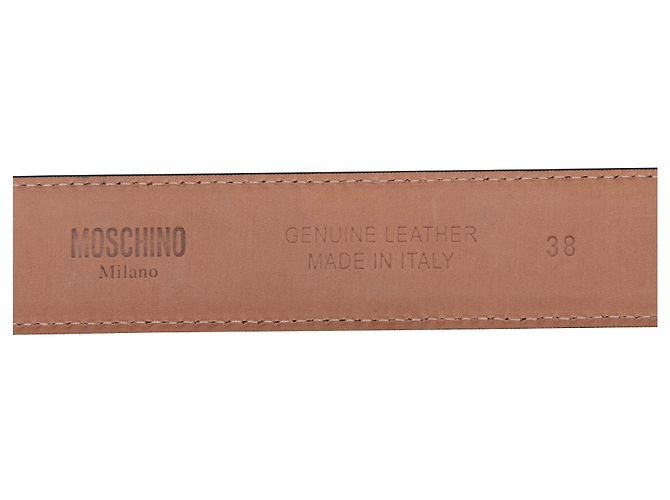 Roter Moschino Ledergürtel mit Logo Größe 38 - Ansicht 4