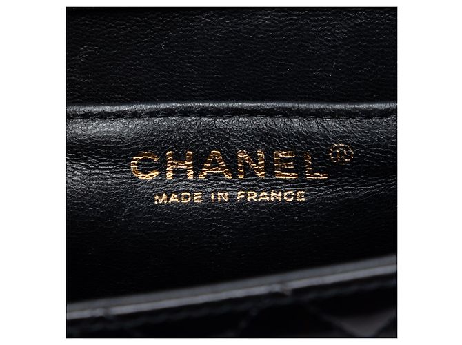Borsa a tracolla Chanel CC trapuntata in vernice nera Nero - vista 5