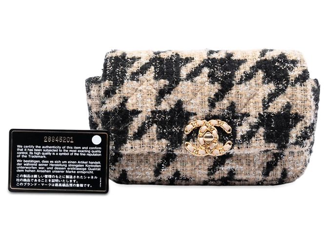Chanel Houndstooth Tweed 19 Gürteltasche Beige - Ansicht 6