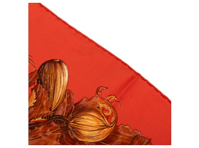 Sciarpa in seta Hermès Citrouilles et Coloquintes 90 Arancione - vista 8