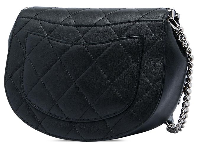 Borsa a tracolla Chanel Small Quilted Lambskin Studded Bubble Flap nera Nero - vista 2