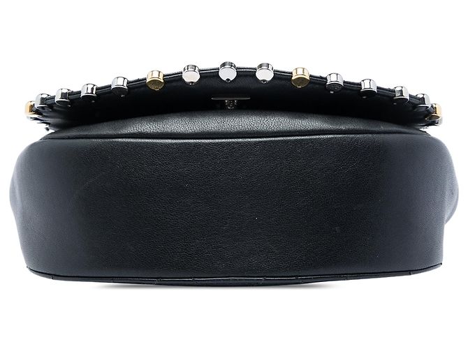 Borsa a tracolla Chanel Small Quilted Lambskin Studded Bubble Flap nera Nero - vista 3