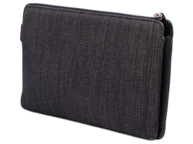 Clutch Chanel Deauville in Denim Blu a Doppio Scomparto - vista 2