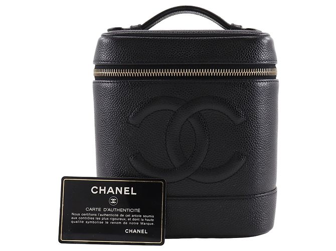 Vanity Beauty case Chanel CC Caviar nero - vista 19