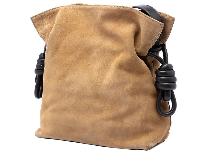 Borsa a tracolla LOEWE Suede Flamenco Knot beige - vista 2