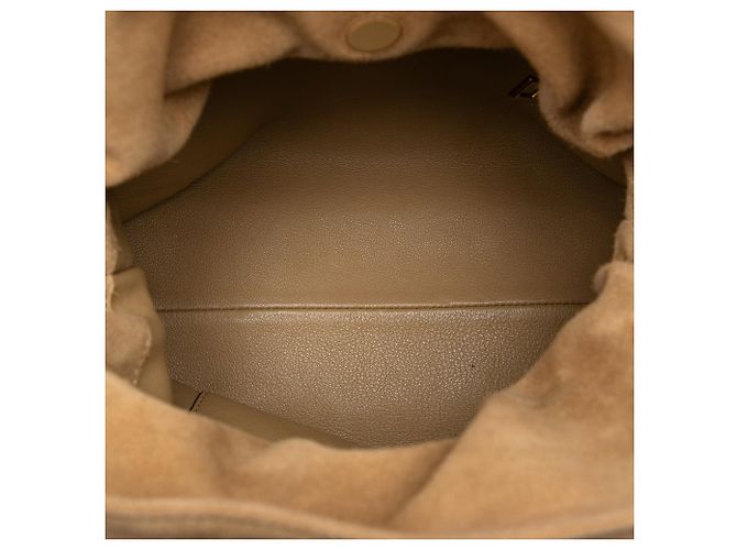 Borsa a tracolla LOEWE Suede Flamenco Knot beige - vista 4