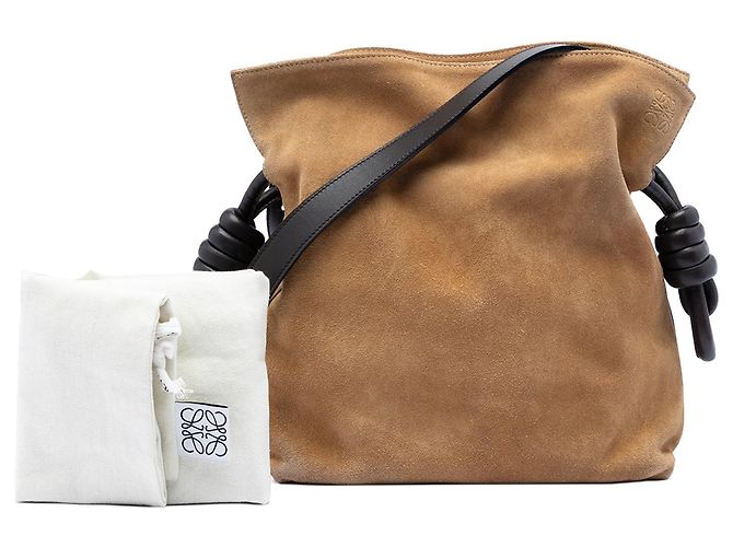 Borsa a tracolla LOEWE Suede Flamenco Knot beige - vista 7