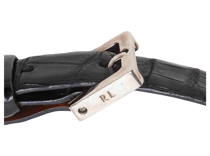 Ralph Lauren Gürtel aus Alligatorleder Schwarz Größe US S - Ansicht 7