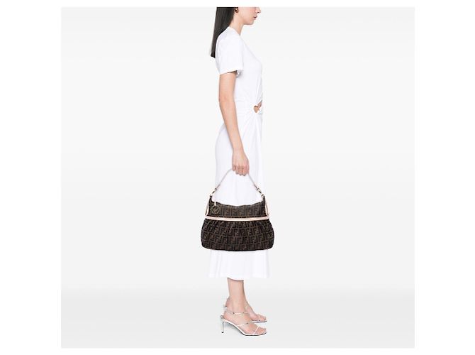Fendi Zucca Canvas Chef Schultertasche Braun - Ansicht 6