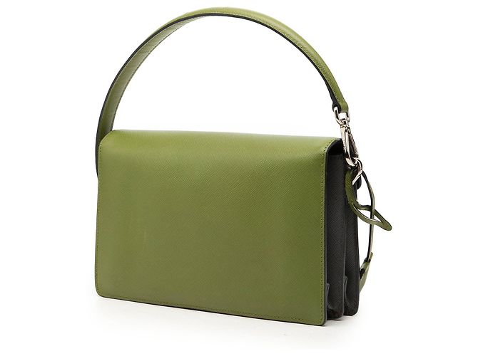 Borsa Prada Bicolor Saffiano Lux Sound Lock Verde - vista 2