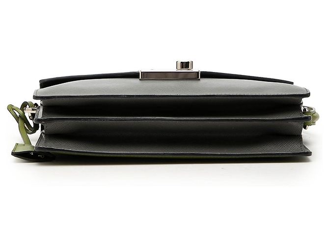 Borsa Prada Bicolor Saffiano Lux Sound Lock Verde - vista 3