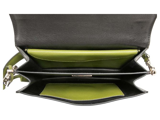 Borsa Prada Bicolor Saffiano Lux Sound Lock Verde - vista 4