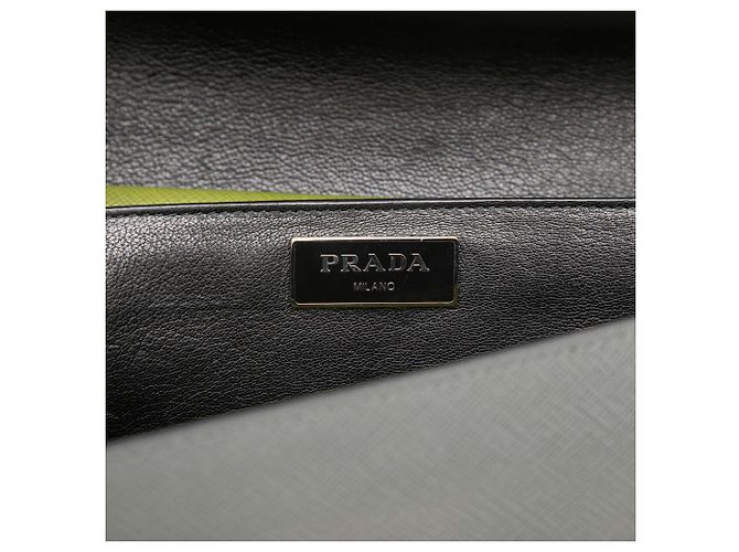 Borsa Prada Bicolor Saffiano Lux Sound Lock Verde - vista 5