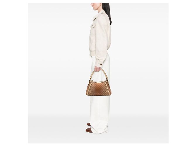 Borsa Gucci GG Canvas Lurex Scarlett marrone - vista 6