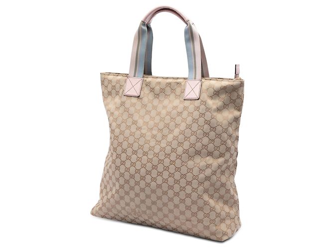 Tote verticale Gucci GG Canvas Web beige - vista 2