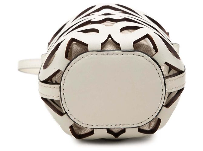 Borsa a tracolla LOEWE Anagram in pelle bianca con tasca sagomata Bianco - vista 3