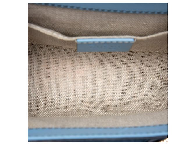 Borsa a tracolla blu Gucci Mini Microguccissima Emily - vista 4