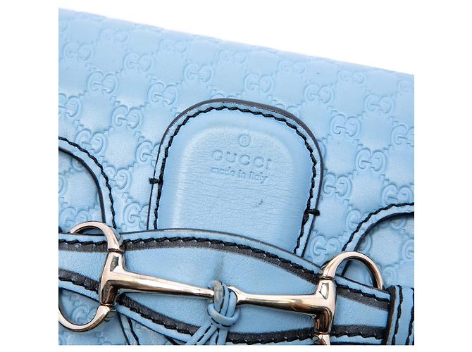 Borsa a tracolla blu Gucci Mini Microguccissima Emily - vista 5