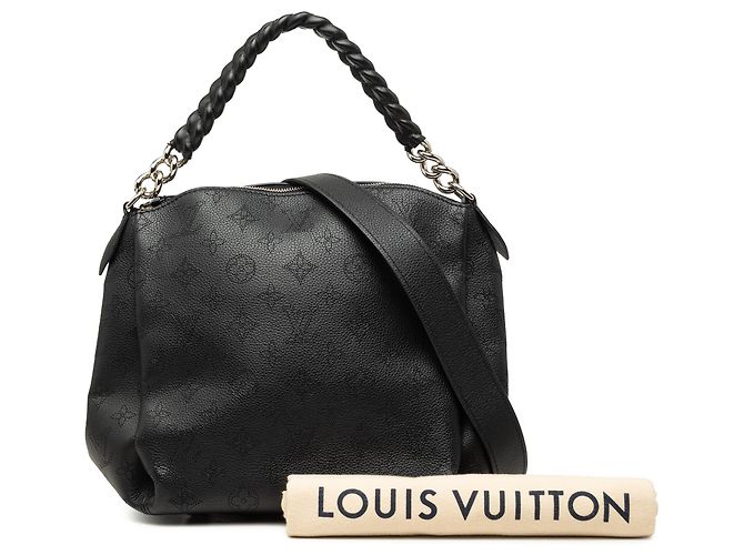 Borsa Louis Vuitton Monogram Mahina Babylone Chain BB nera Nero - vista 7