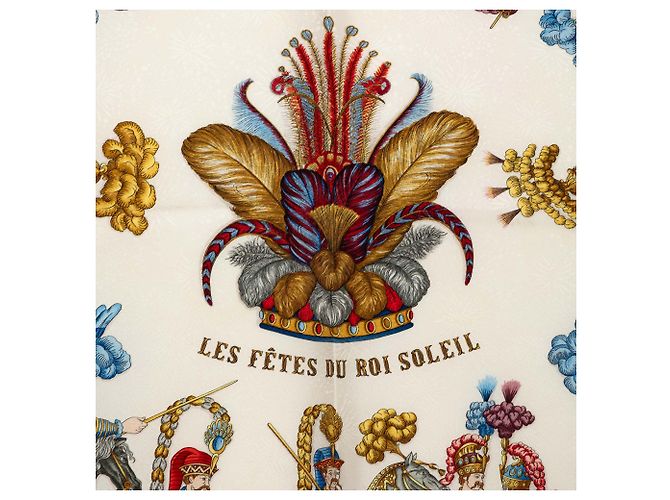 Sciarpa in seta Hermès Les Fêtes du Roi Soleil 90 rossa Rosso - vista 7